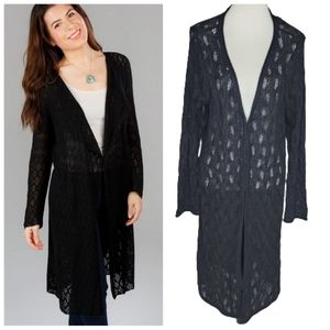 Lane Bryant women's plus size long black wool cardigan sweater Plus size 14/16